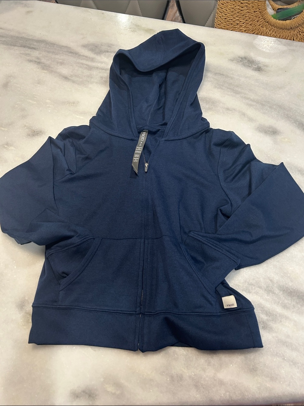 Vuori Halo Mini Full Zip Hoodie — Navy - Picture 2 of 8